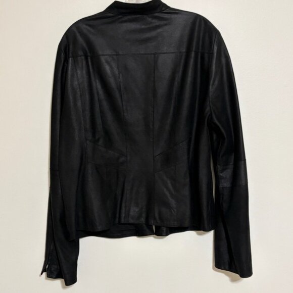 EUC Yansi Fugel Black Genuine Leather Jacket size XL - Picture 4 of 7